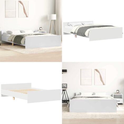 Giroletto con Testiera e Pediera Bianco 120x190 cm - Letto con testiera - Materasso letto