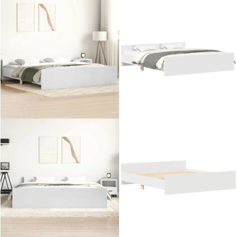 Giroletto con Testiera e Pediera Bianco 200x200 cm - Testiera letto - Pediera letto