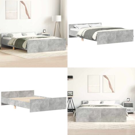 Giroletto con Testiera e Pediera Grigio Cemento 120x200 cm - Testiera letto - Pediera letto