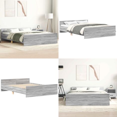 Giroletto con Testiera e Pediera Grigio Sonoma 120x200 cm - Testiera letto - Pediera letto