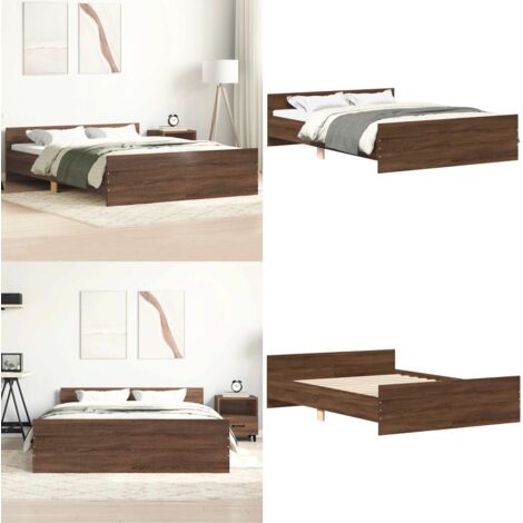Giroletto con Testiera e Pediera Rovere Marrone 120x200 cm - Letto con testiera - Materasso letto