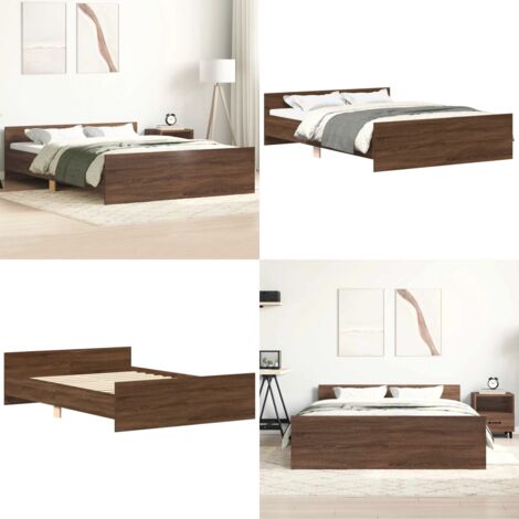 Giroletto con Testiera e Pediera Rovere Marrone 140x190 cm - Testiera letto - Pediera letto