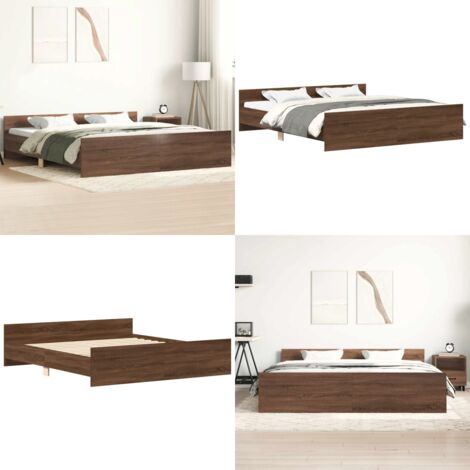 Giroletto con Testiera e Pediera Rovere Marrone 160x200 cm - Testiera letto - Pediera letto