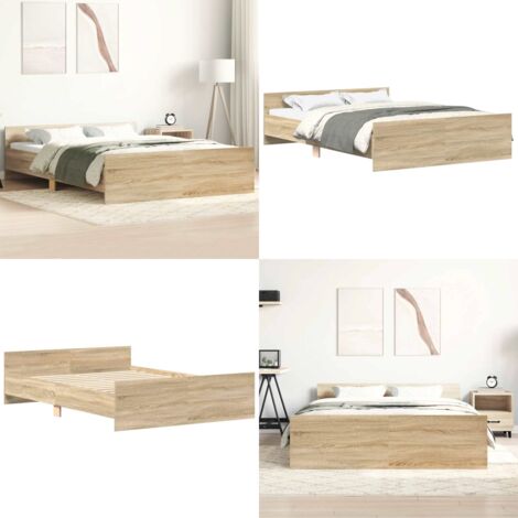 Giroletto con Testiera e Pediera Rovere Sonoma 135x190 cm - Letto con testiera - Materasso letto