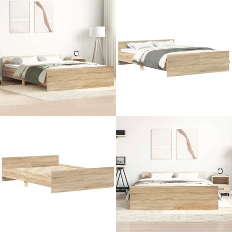 Giroletto con Testiera e Pediera Rovere Sonoma 140x190 cm - Letto con testiera - Letto con pediera