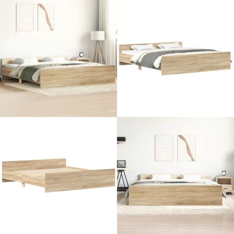 Giroletto con Testiera e Pediera Rovere Sonoma 160x200 cm - Letto con testiera - Letto con pediera