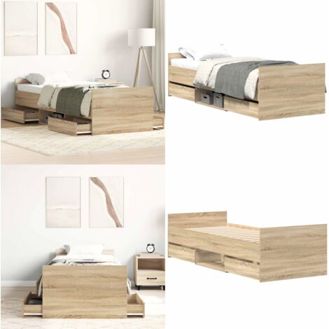 Giroletto con Testiera e Pediera Rovere Sonoma 75x190 cm - Letto con testiera - Letto con pediera