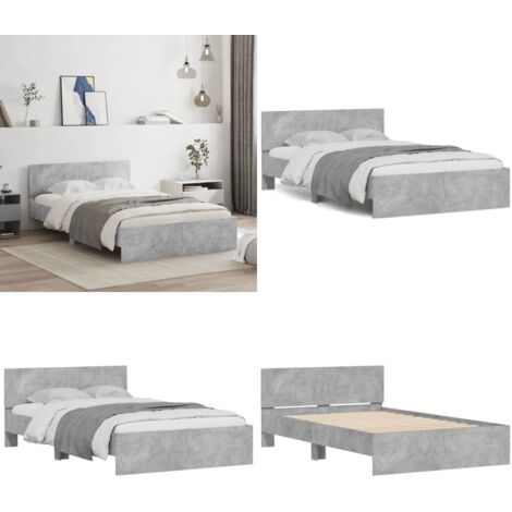 Giroletto con Testiera Grigio Cemento 120x200 cm - Letto con testiera - Materasso letto