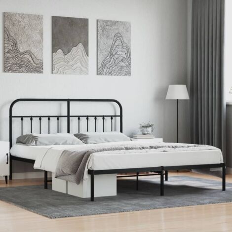 Letto matrimoniale 160x200 nero e castagno LU2