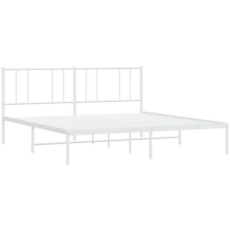 Giroletto con Testiera Metallo Bianco 183x213 cm vidaXL