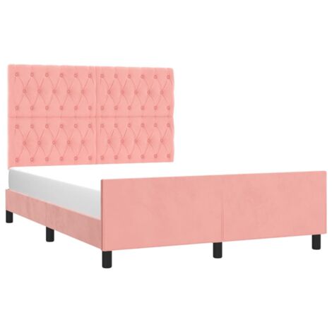 Giroletto con Testiera Rosa 140x200 cm in Velluto vidaXL