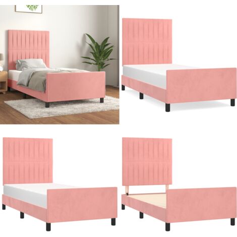 Giroletto con Testiera Rosa 80x200 cm in Velluto - Letto con testiera - Testiera per letto