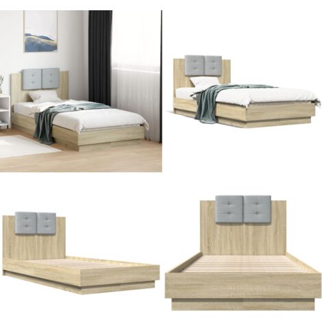Giroletto con Testiera Rovere Sonoma 90x190cm Legno Multistrato - Letto con testiera - Letto in legno