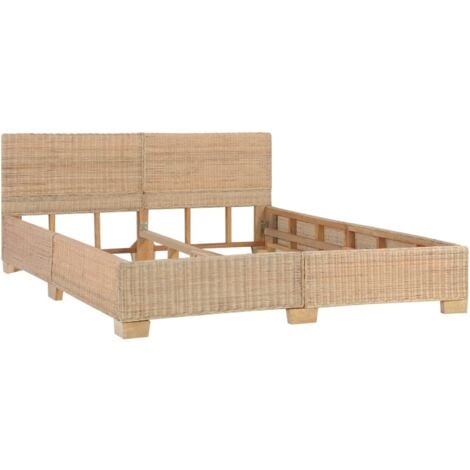 Giroletto con Testiera senza Materasso 160x200 cm Vero Rattan vidaXL