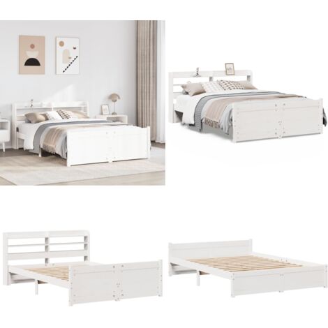 Giroletto con Testiera senza Materasso Bianco 120x200 cm - Testiera letto - Letto con testiera