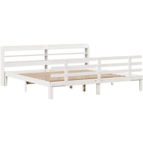 Giroletto con Testiera senza Materasso Bianco 200x200 cm vidaXL