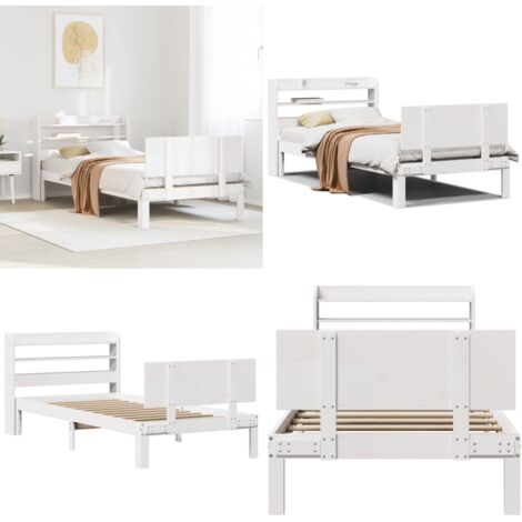 Giroletto con Testiera senza Materasso Bianco 90x200 cm - Testiera letto - Letto con testiera