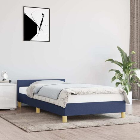 Giroletto con Testiera Struttura Letto - Letto per adulti Blu 80x200 cm in Tessuto BV531031 - BonneVie