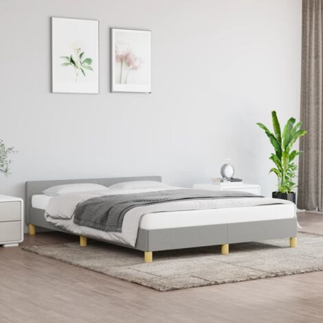 Giroletto con Testiera Struttura Letto - Letto per adulti Grigio Chiaro 140x200 cm in Tessuto BV869534 - BonneVie