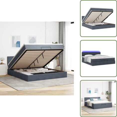 Giroletto con testiera - vidaXL Struttura Letto Pouf con Materasso 180x200 cm in Velluto - Coprimaterasso per letto