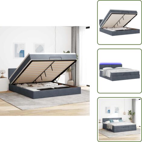 Giroletto con testiera - vidaXL Struttura Letto Pouf con Materasso 180x200 cm in Velluto - Coprimaterasso per letto
