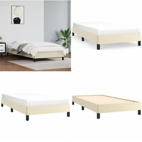 Giroletto Crema 90x190 cm in Similpelle - Materasso letto - Letto in similpelle