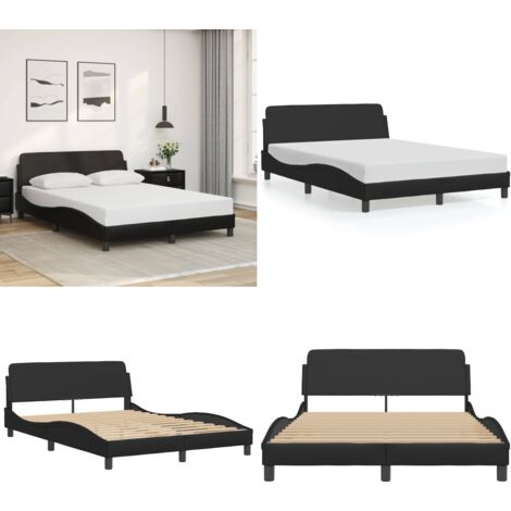 Giroletto Dover Nero 120x200 cm in Similpelle - Materasso - Letto
