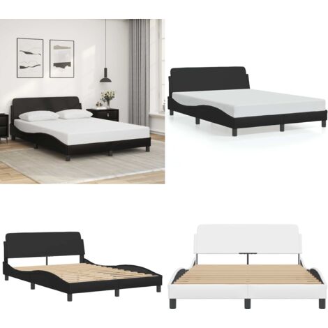 Giroletto Dover Nero 140x190 cm in Similpelle - Materasso - Letto