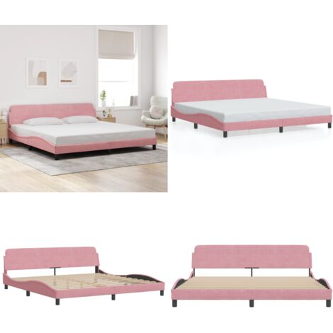 Giroletto Dover Rosa 200x200 cm in Velluto - Materasso - Letto