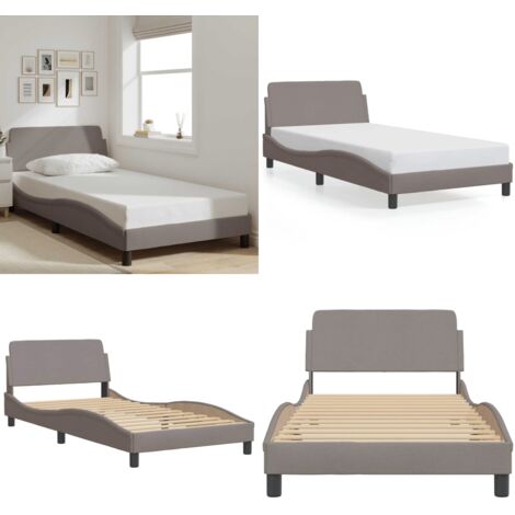Giroletto Dover Tortora 100x200 cm in Tessuto - Letto con testiera - Materasso per letto