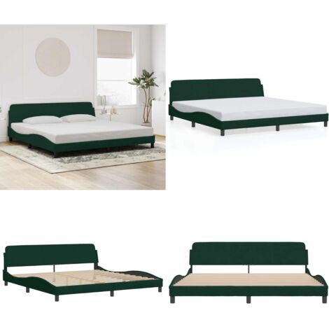 Giroletto Dover Verde Scuro 200x200 cm in Velluto - Materasso - Letto