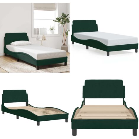 Giroletto Dover Verde Scuro 80x200 cm in Velluto - Materasso - Letto