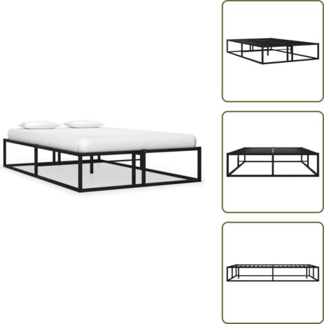 Giroletto elegante - vidaXL Giroletto Nero in Metallo 120x200 cm - Giroletto moderno