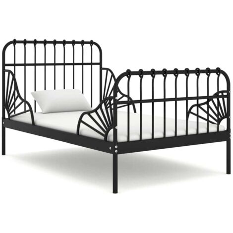Giroletto Estendibile Nero in Metallo 80x130/200 cm vidaXL