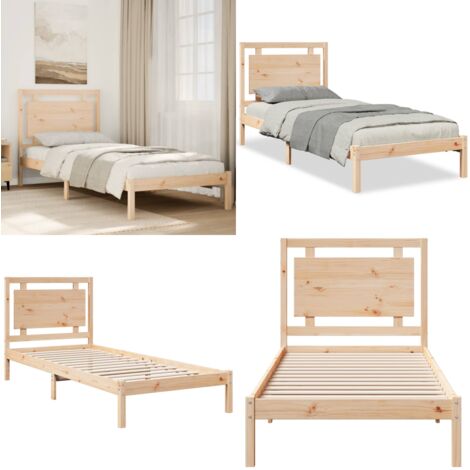 Giroletto Extra Lungo senza Materasso 100x210 cm Legno Massello - Letto extra lungo - Letto con testiera