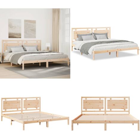 Giroletto Extra Lungo senza Materasso 180x210 cm Legno Massello - Letto extra lungo - Letto con testiera