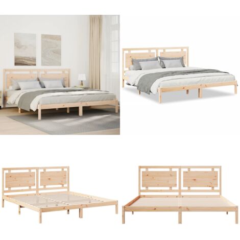 Giroletto Extra Lungo senza Materasso 200x210 cm Legno Massello - Letto extra lungo - Letto con testiera