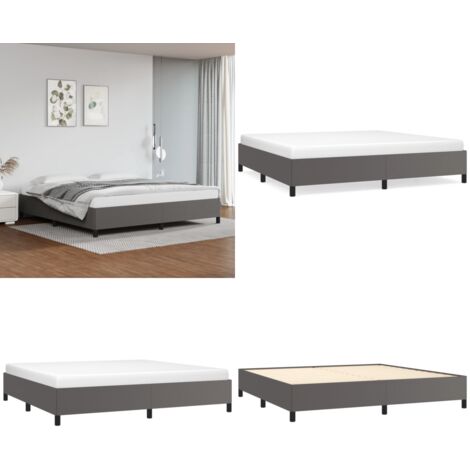 Giroletto Grigio 200x200 cm in Similpelle - Materasso per letto - Letto in similpelle