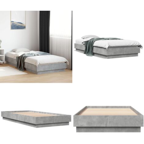 Giroletto Grigio Cemento 100x200 cm in Legno Multistrato - Letto in legno - Materasso per letto