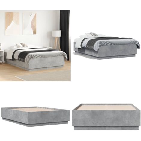 Giroletto Grigio Cemento 120x190 cm in Legno Multistrato - Letto in legno - Letto con doghe