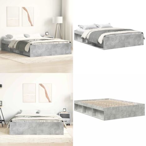 Giroletto Grigio Cemento 120x190 cm Small Double - Letto con scomparti - Letto per ospiti