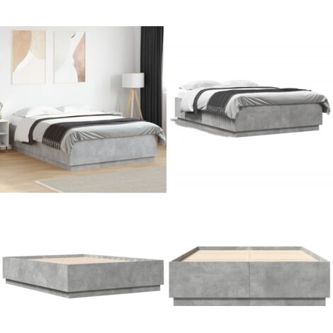 Giroletto Grigio Cemento 120x200 cm in Legno Multistrato - Letto in legno - Materasso per letto