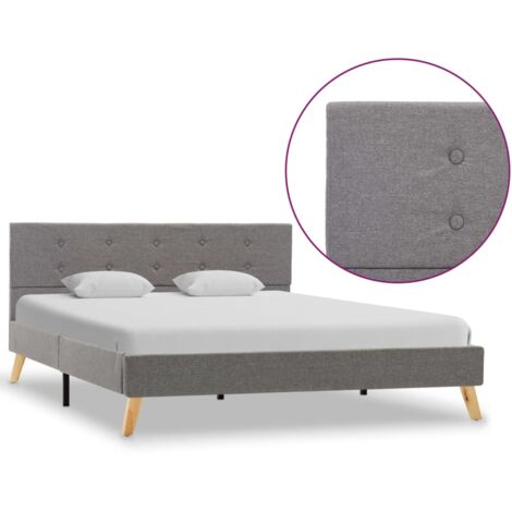 EAMOM Telaio letto 140x200 - LED/Lino/Cassetti - Adattato alla