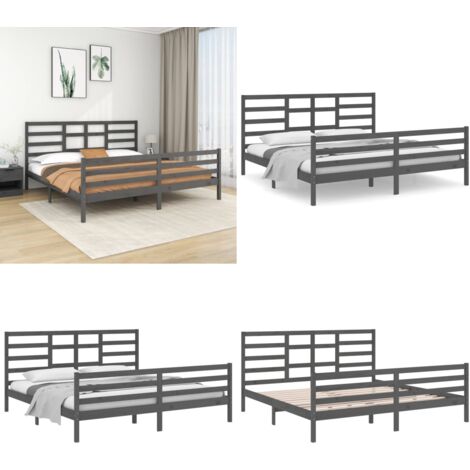 Giroletto Grigio in Legno Massello 200x200 cm - Testiera letto - Pediera letto