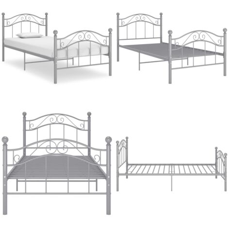 Giroletto Grigio in Metallo 100x200 cm - Letto singolo - Letto in metallo