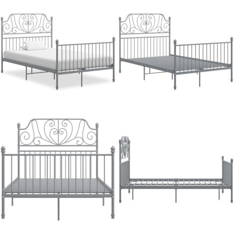 Giroletto Grigio in Metallo 120x200 cm - Letto in metallo - Letto grigio