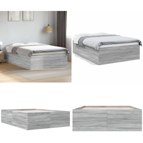 Giroletto Grigio Sonoma 120x190 cm in Legno Multistrato - Materasso - Letto