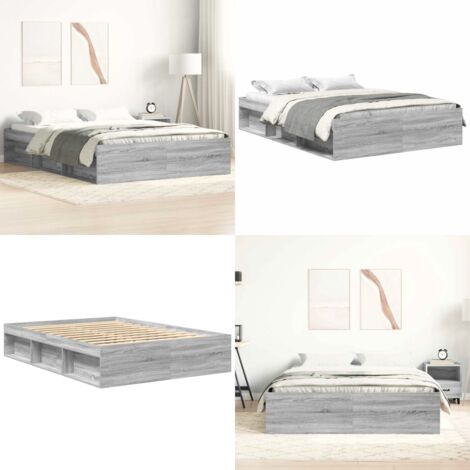 Giroletto Grigio Sonoma 120x190 cm Small Double - Letto con scomparti - Letto per ospiti