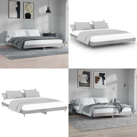 Giroletto Grigio Sonoma 200x200 cm in Legno Multistrato - Letto in legno - Materasso letto