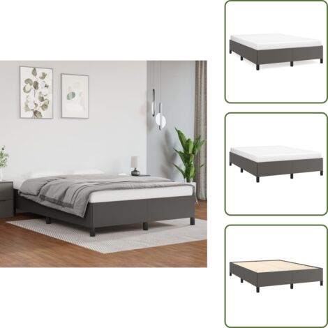 Giroletto grigio - vidaXL Giroletto Grigio 140x200 cm in Similpelle - Letto con doghe